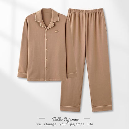 パジャマ純綿の男性春秋型の長袖の部屋着薄手の型のレジャーの大きいサイズの外に着ることができますスーツ