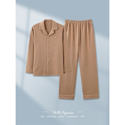 パジャマ純綿の男性春秋型の長袖の部屋着薄手の型のレジャーの大きいサイズの外に着ることができますスーツ