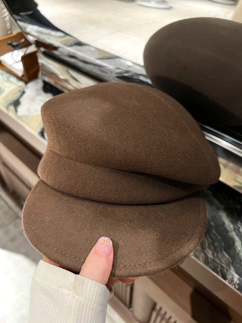 オーストラリアの100%ウールのベレー帽feverと同じ金の秋冬の黒の百合の騎士の帽子女性の新聞少年の帽子です