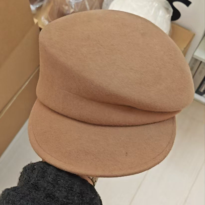 オーストラリアの100%ウールのベレー帽feverと同じ金の秋冬の黒の百合の騎士の帽子女性の新聞少年の帽子です