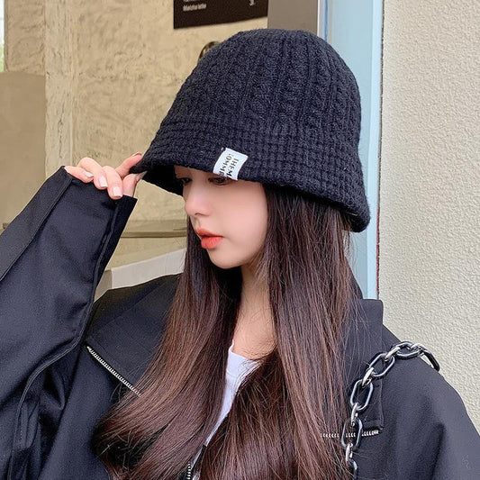 帽子女秋冬韓版ins百合合毛線帽冷帽冬は暖かくて耳を保護します大頭ニット帽男