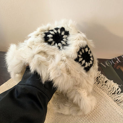 毛の羽毛の漁師の帽子女性の冬のウサギの毛のニット毛の帽子は顔を見せて小さくて暖かいです醒さめのライオンの帽子大頭の周りの毛の帽子