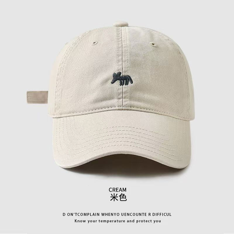 太一2025刺繡小狐野球帽スポーツ男女深まります広い軒顔を見せます小さいハンチング帽日を遮って空気を通します