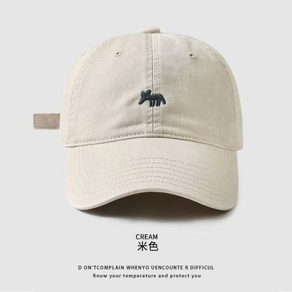 太一2025刺繡小狐野球帽スポーツ男女深まります広い軒顔を見せます小さいハンチング帽日を遮って空気を通します