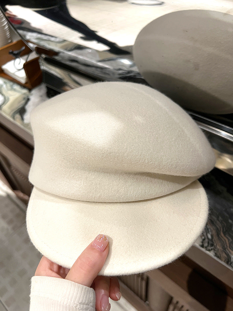 オーストラリアの100%ウールのベレー帽feverと同じ金の秋冬の黒の百合の騎士の帽子女性の新聞少年の帽子です