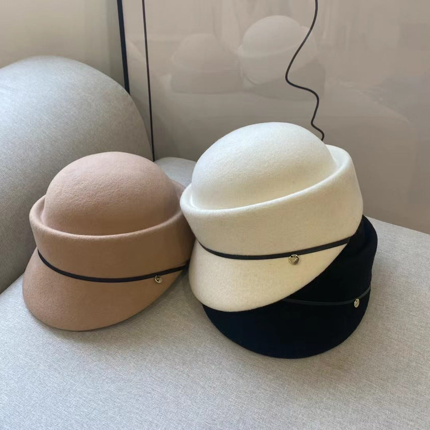 ウールのベレー帽の新しいモデルの秋冬女性は顔を見せます小さい復古の有名な女性小さいシルクハット乗馬帽英倫の鳥舌帽