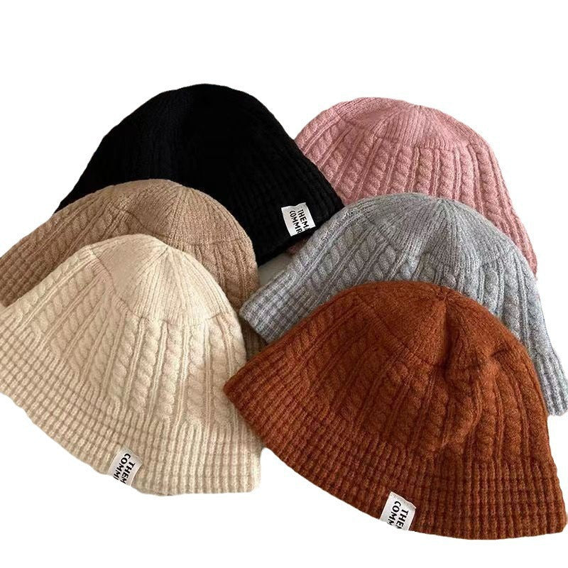 帽子女秋冬韓版ins百合合毛線帽冷帽冬は暖かくて耳を保護します大頭ニット帽男