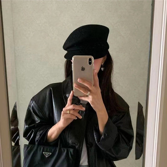 オーストラリアの100%ウールのベレー帽feverと同じ金の秋冬の黒の百合の騎士の帽子女性の新聞少年の帽子です