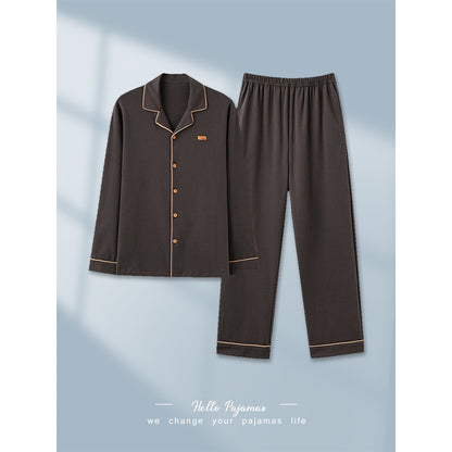 パジャマ純綿の男性春秋型の長袖の部屋着薄手の型のレジャーの大きいサイズの外に着ることができますスーツ