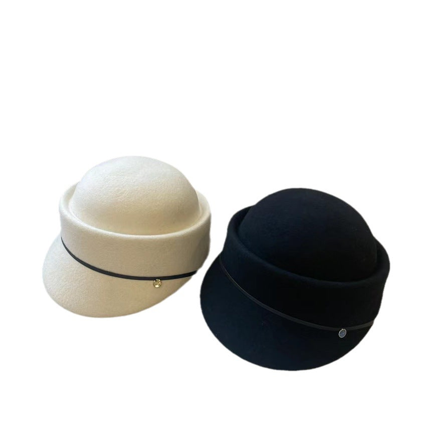 ウールのベレー帽の新しいモデルの秋冬女性は顔を見せます小さい復古の有名な女性小さいシルクハット乗馬帽英倫の鳥舌帽